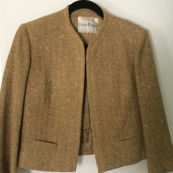 Vintage Evan Picone caramel textured wool blazer - Picture 1 of 5